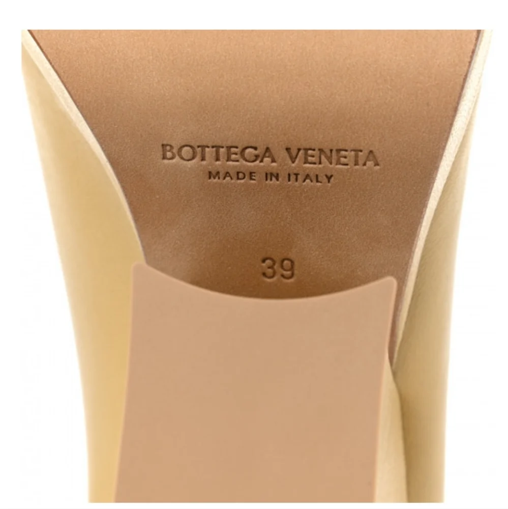 BOTTEGA VENETA Nappa Peep Toe Platform Pumps 39 Cane Sugar - Picture 8 of 8